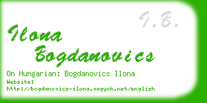 ilona bogdanovics business card